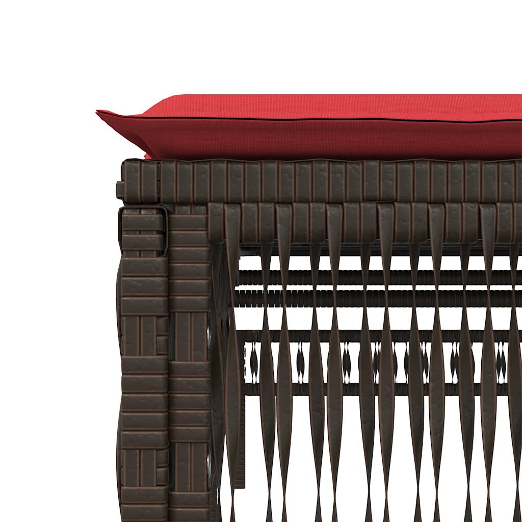 Sonnenliegen 2 Stk. mit Tisch Braun Poly Rattan