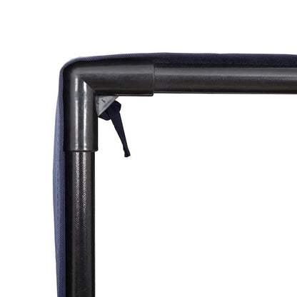 Doppelte Sonnenliege mit Dach und Vorhängen, grau, Polyrattan