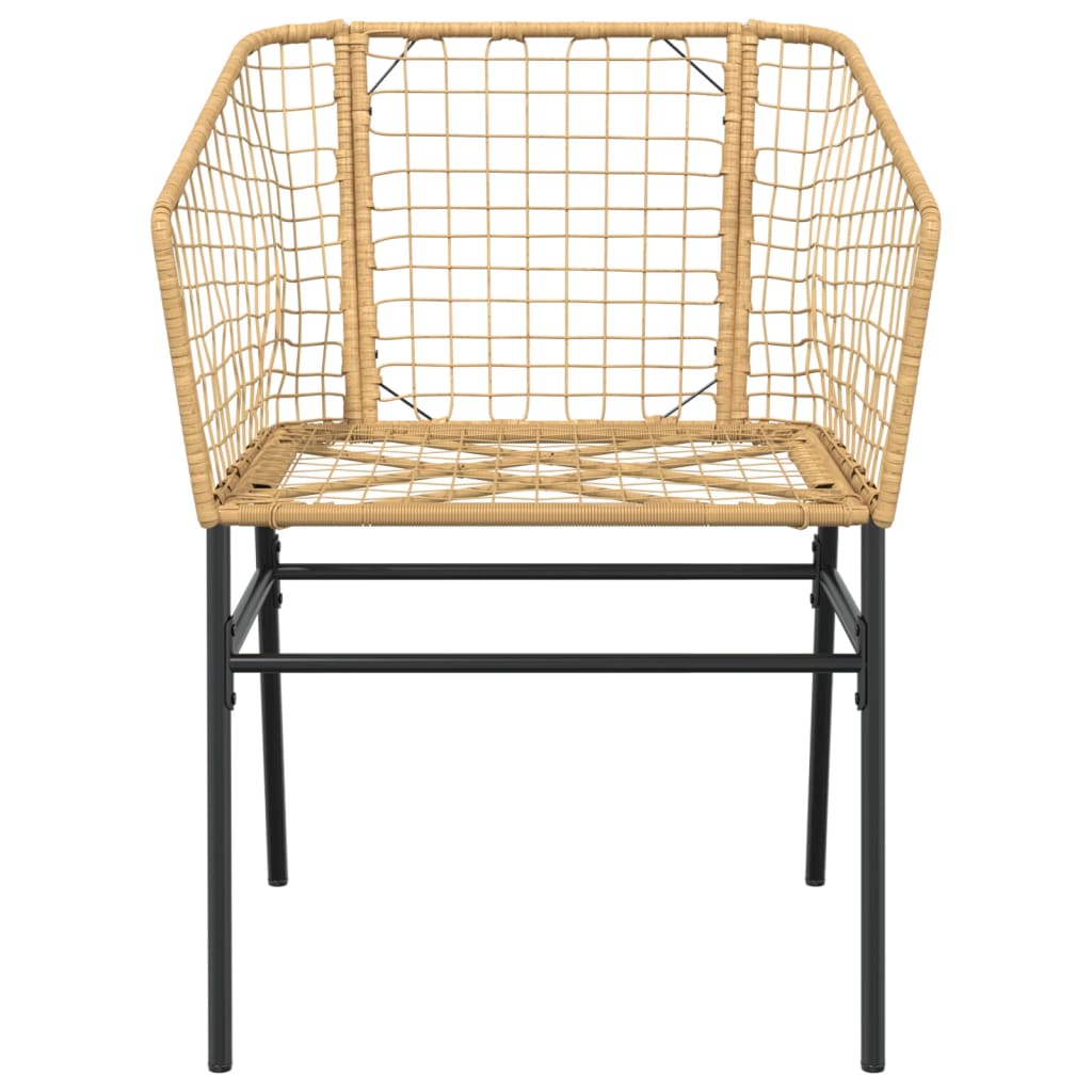 Gartenstühle 2 Stk. Braun Poly Rattan