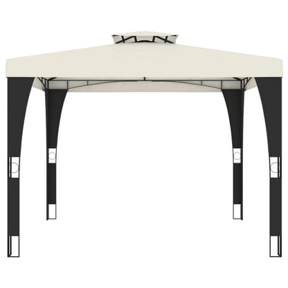 Pavillon mit Doppeldach Creme 2,98x2,98 m Stahl