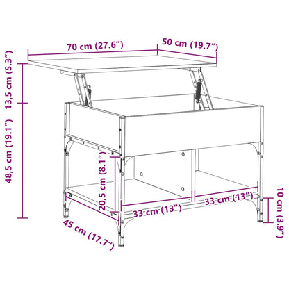 Couchtisch Schwarz 70x50x50 cm Holzwerkstoff und Metall