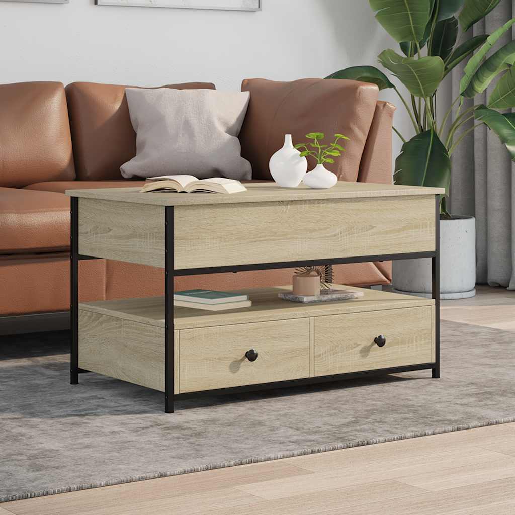 Couchtisch Sonoma-Eiche 85x50x50 cm Holzwerkstoff und Metall