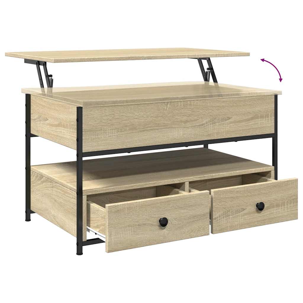 Couchtisch Sonoma-Eiche 85x50x50 cm Holzwerkstoff und Metall