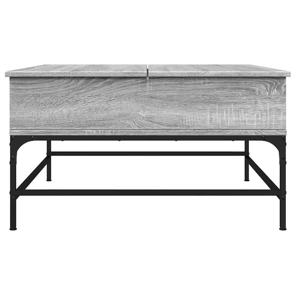 Couchtisch Grau Sonoma 80x80x45 cm Holzwerkstoff und Metall