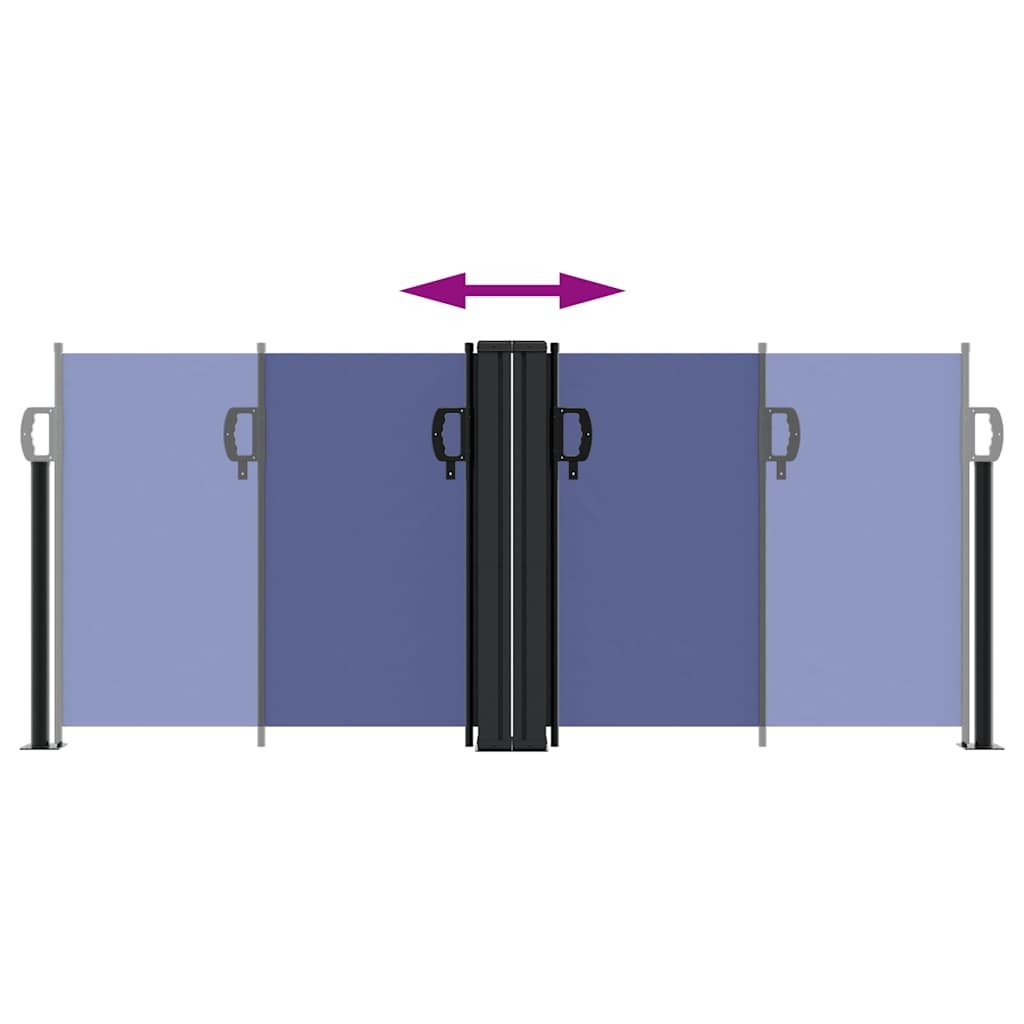 Seitenmarkise Ausziehbar Blau 100x600 cm