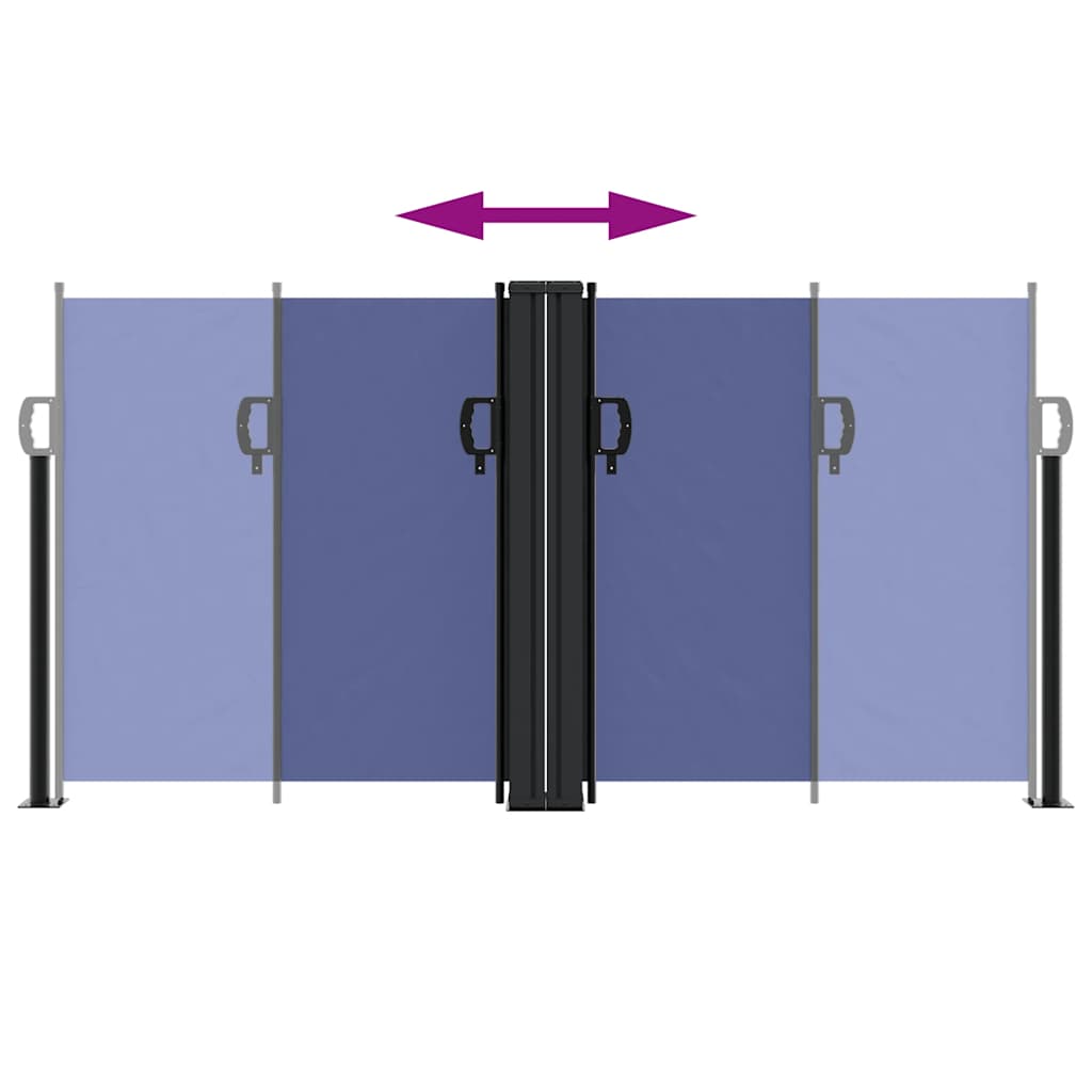 Seitenmarkise Ausziehbar Blau 120x600 cm