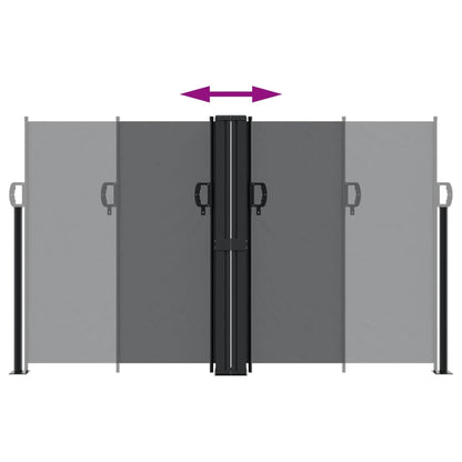 Seitenmarkise Ausziehbar Schwarz 140x600 cm