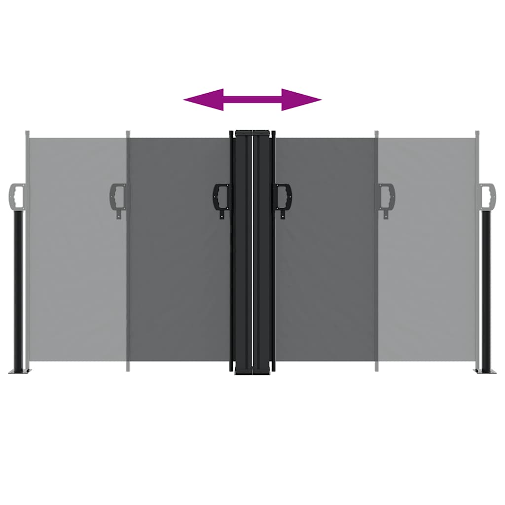 Seitenmarkise Ausziehbar Schwarz 120x1000 cm