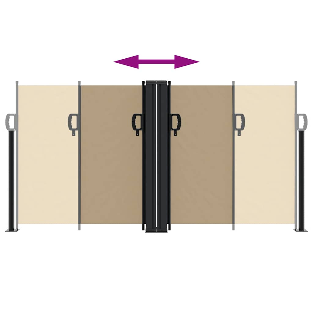 Seitenmarkise Ausziehbar Beige 120x1000 cm