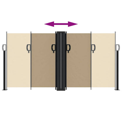 Seitenmarkise Ausziehbar Beige 120x1000 cm