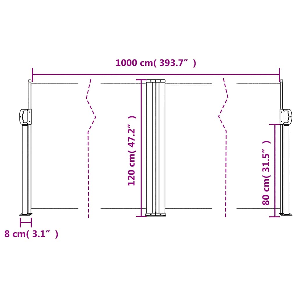 Seitenmarkise Ausziehbar Terrakottarot 120x1000 cm