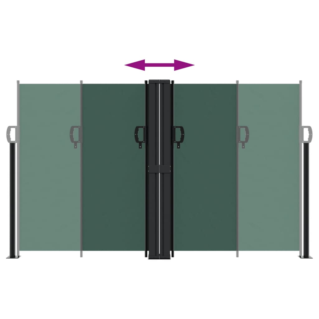 Seitenmarkise Ausziehbar Dunkelgrün 140x1000 cm