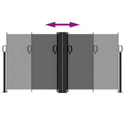 Seitenmarkise Ausziehbar Schwarz 120x1200 cm