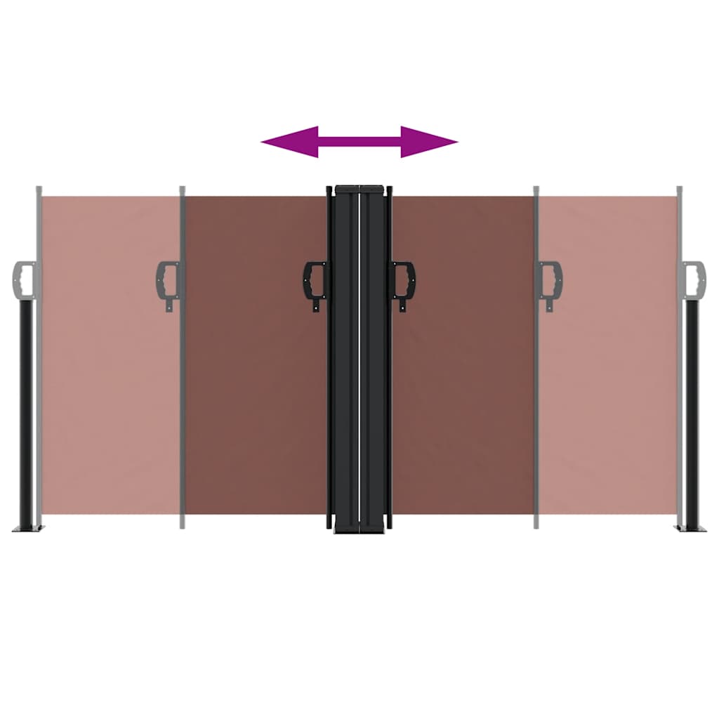 Seitenmarkise Ausziehbar Braun 120x1200 cm