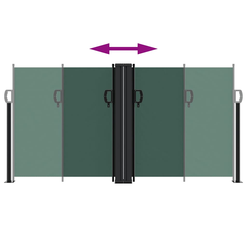 Seitenmarkise Ausziehbar Dunkelgrün 120x1200 cm