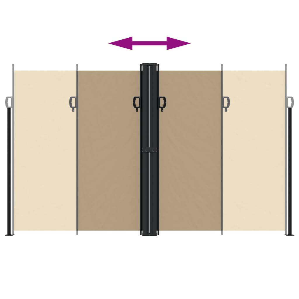 Seitenmarkise Ausziehbar Beige 200x1200 cm
