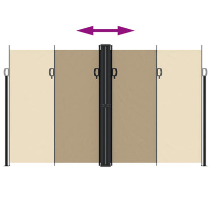 Seitenmarkise Ausziehbar Beige 200x1200 cm