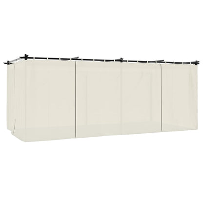 Pavillon mit Vorhängen Creme 6x3 m Stahl