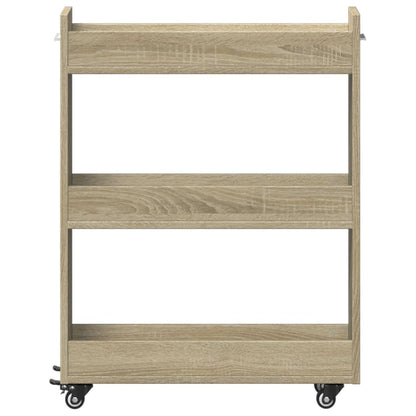 Schrank mit Rollen Sonoma-Eiche 60x22x79 cm Holzwerkstoff