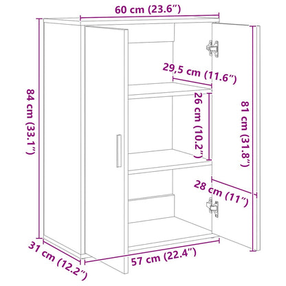 Sideboard Betongrau 60x31x84 cm Holzwerkstoff