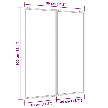 Magnetisches Whiteboard Klappbar 80x100x1,7 cm Aluminium