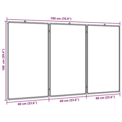 Magnetisches Whiteboard Klappbar 180x100x1,7 cm Aluminium