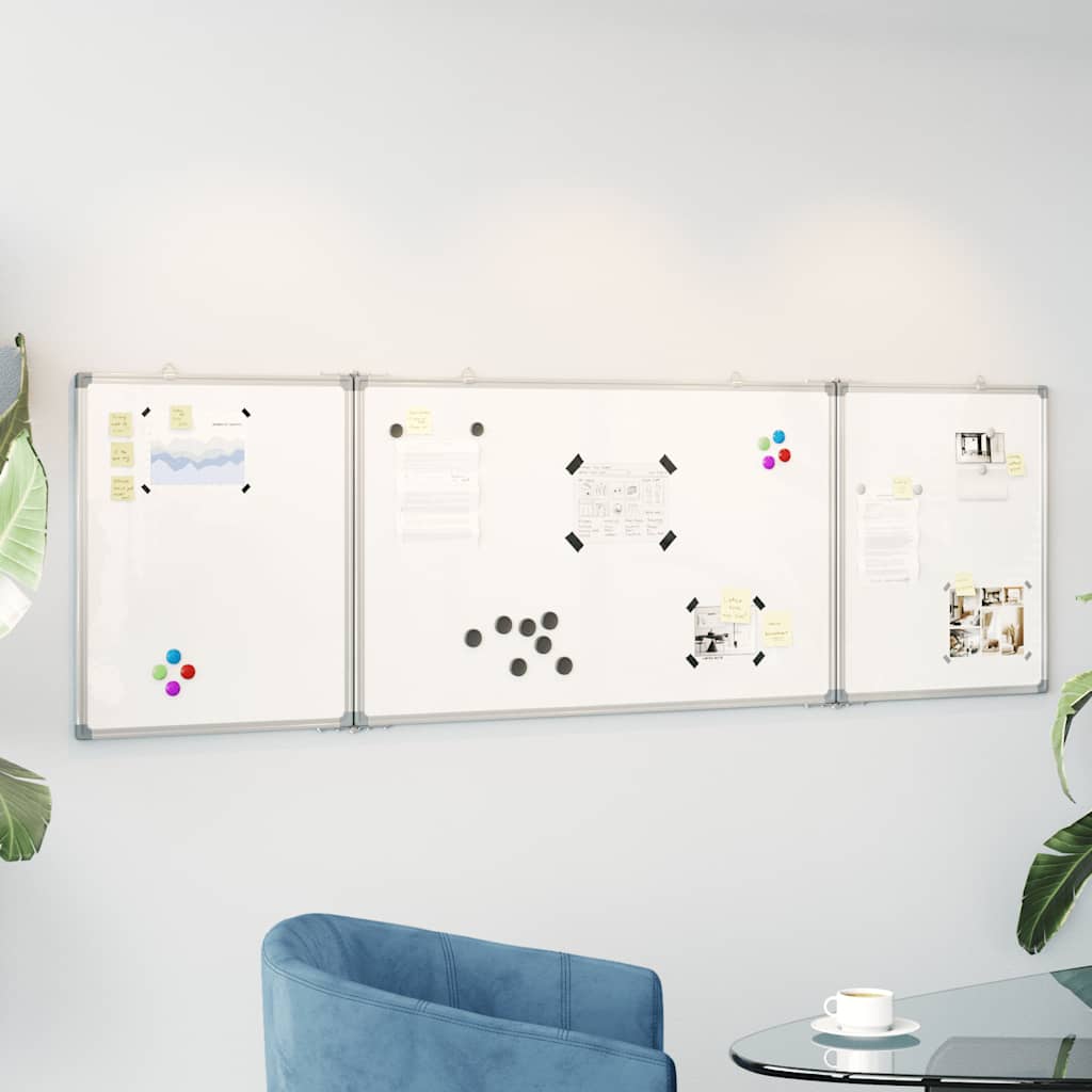 Magnetisches Whiteboard Klappbar 200x60x1,7 cm Aluminium