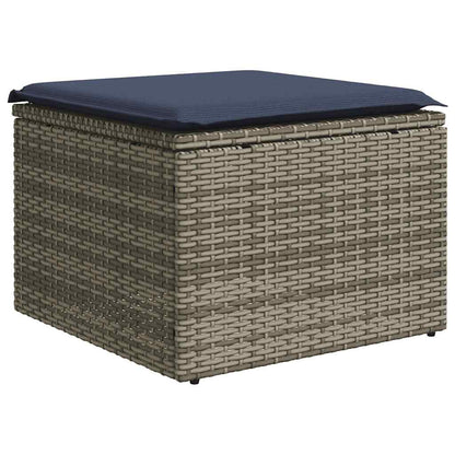 6-teiliges Gartensofa-Set mit Kissen, grau, Polyrattan