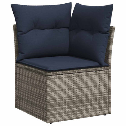 12-teiliges Gartensofa-Set mit Kissen, grau, Polyrattan
