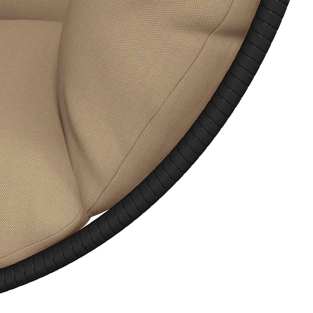 Hängesessel Ei-Design mit Ständer Taupe Rattan und Stahl