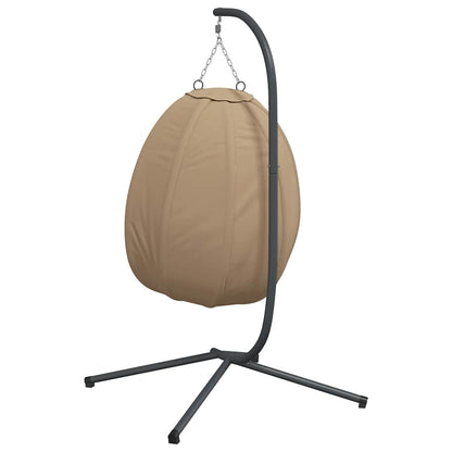 Hängesessel Ei-Design mit Ständer Taupe Rattan und Stahl