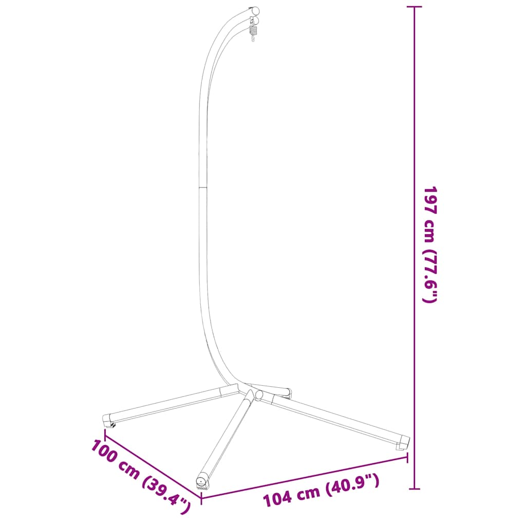 Hängesesselständer ohne Korb Anthrazitstahl