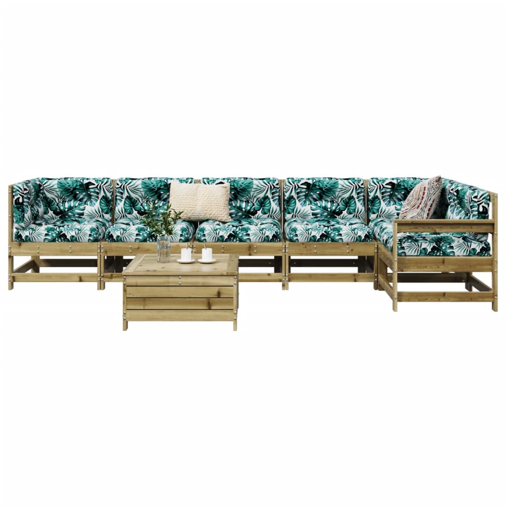 7-tlg. Garten-Sofagarnitur Kiefernholz Imprägniert