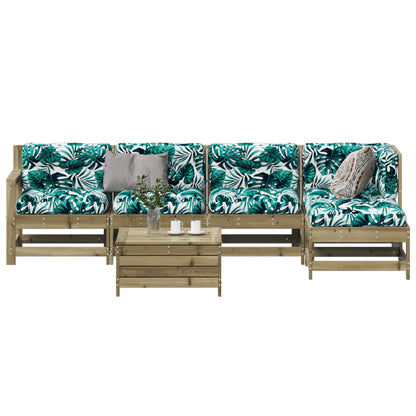 6-tlg. Garten-Lounge-Set mit Kissen Imprägniertes Kiefernholz