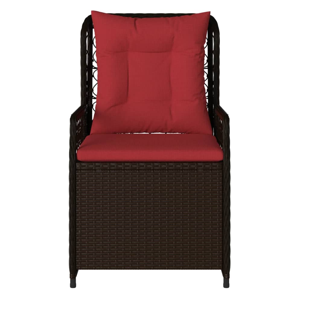 Liegende Gartenstühle 2 Stk. Braun Poly Rattan