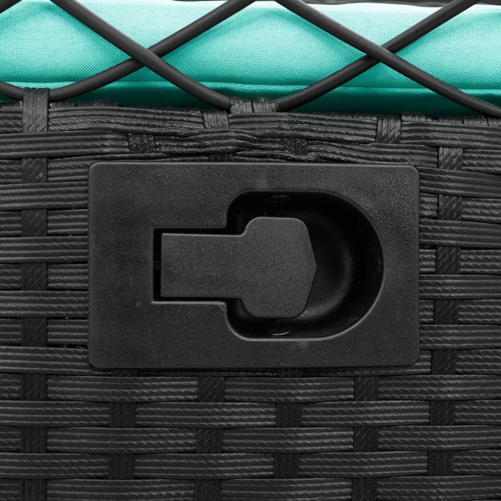 Liegende Gartenstühle 2 Stk. Schwarz Poly Rattan