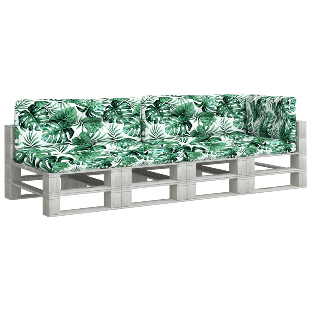 Palettenkissen 5-tlg. Blattmuster Stoff