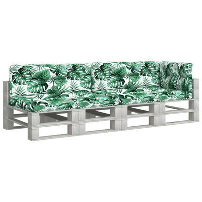 Palettenkissen 5-tlg. Blattmuster Stoff