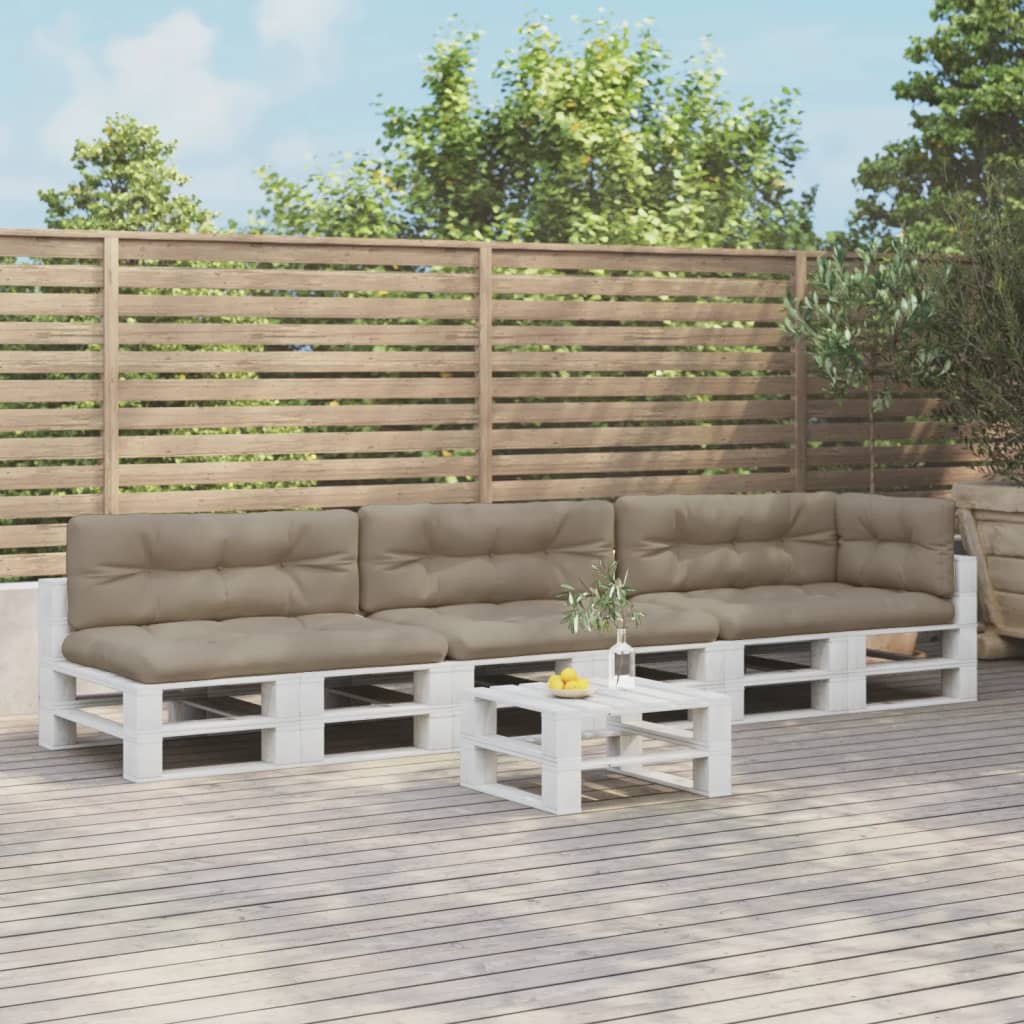 Palettenkissen 7-tlg. Taupe Stoff