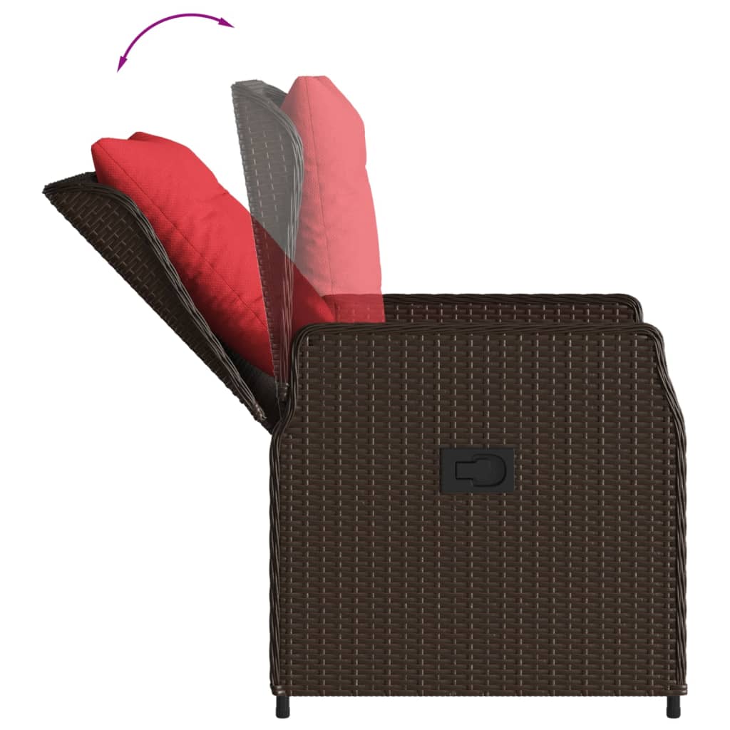 Liegende Gartenstühle 2 Stk. Braun Poly Rattan