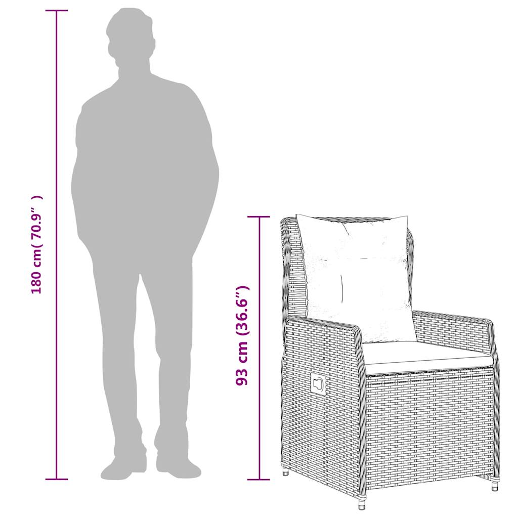 Liegende Gartenstühle 2 Stk. Braun Poly Rattan