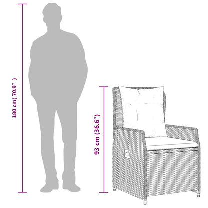 Liegende Gartenstühle 2 Stk. Braun Poly Rattan