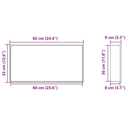 Duschnische Mattweiß 62x32x9 cm Edelstahl