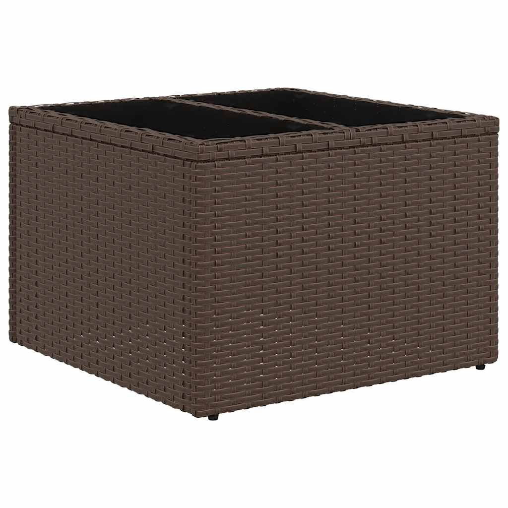 10-teiliges Gartensofa-Set mit Kissen, braun, Polyrattan