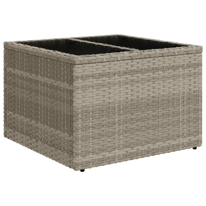 9-teiliges Gartensofa-Set mit Kissen, grau, Polyrattan