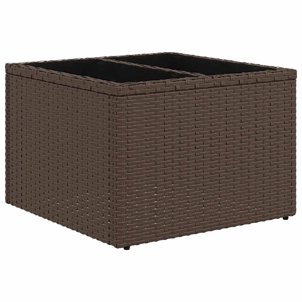 9-teiliges Gartensofa-Set mit Kissen, braun, Polyrattan