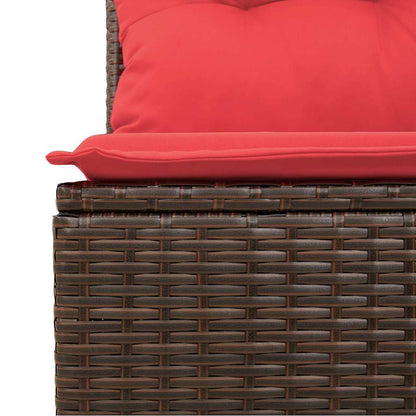 6-teiliges Gartensofa-Set mit Kissen, braun, Polyrattan