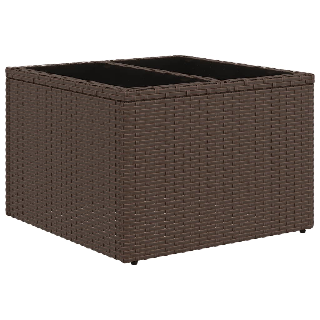 12-tlg. Garten-Sofagarnitur mit Kissen Braun Poly Rattan