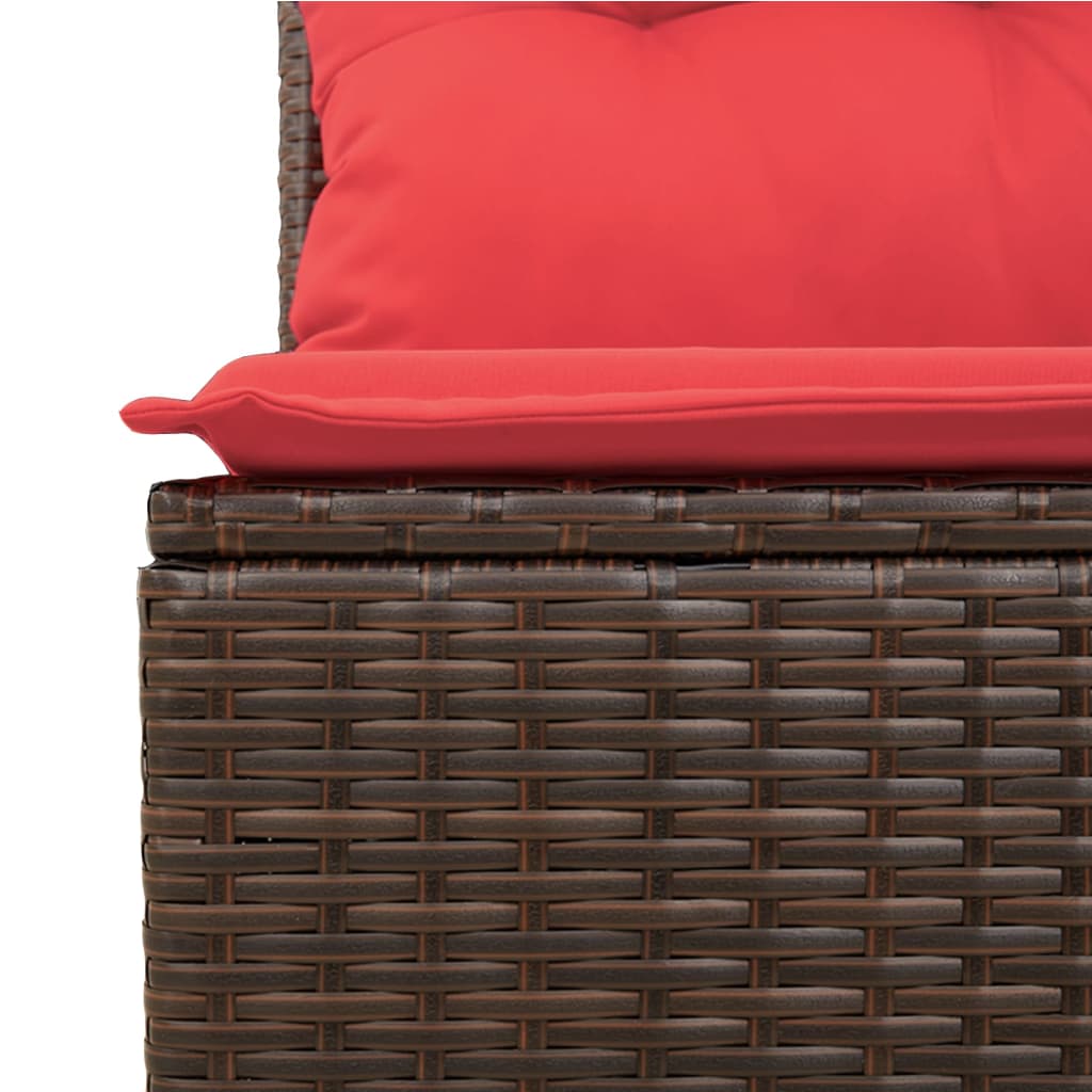 13-teiliges Gartensofa-Set mit Kissen, braun, Polyrattan