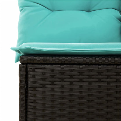 12-tlg. Garten-Sofagarnitur mit Kissen Schwarz Poly Rattan